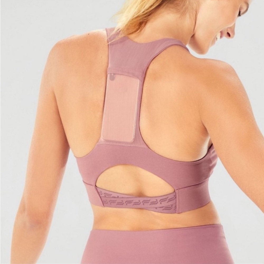 Fabletics Mauve Pink Racerback Sports Bra